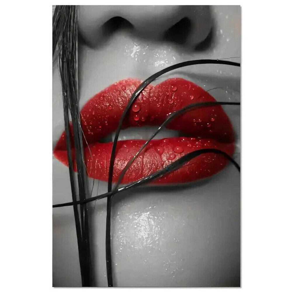 Modern Art, Sexy Red Lips Artistic Canvas Print 12" x 18" NEW! Home & Garden:Home Décor:Posters & Prints Style Your Walls